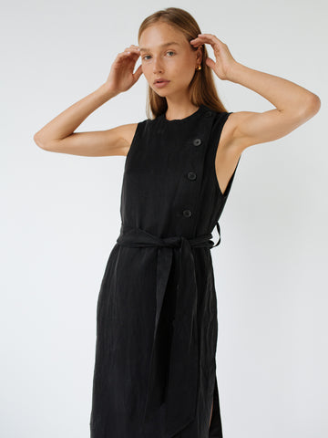 Sir The Label | Dalila Button Down Midi Dress in Black | The UNDONE by SIR.