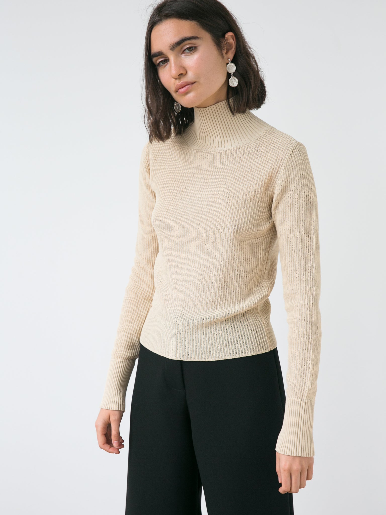 Sir The Label | Indi High Neck Sweater in Bone | The UNDONE by SIR.